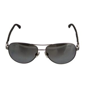 CHANEL Dark Gray Aviator Sunglasses - Interlocking CC